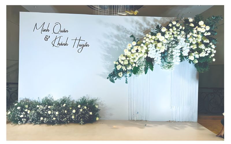 Background cổng cưới tối giản